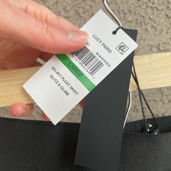 LUCY PARIS NWT Metallic Velvet Pleated Midi Skirt - Picture 10 of 11